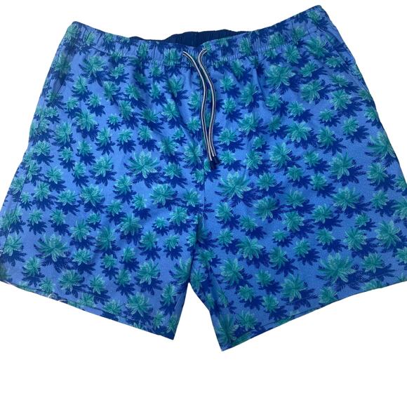 Peter Millar Men's Aerial Palms Swim Trunk Size XL Blue NWT - Picture 1 of 16